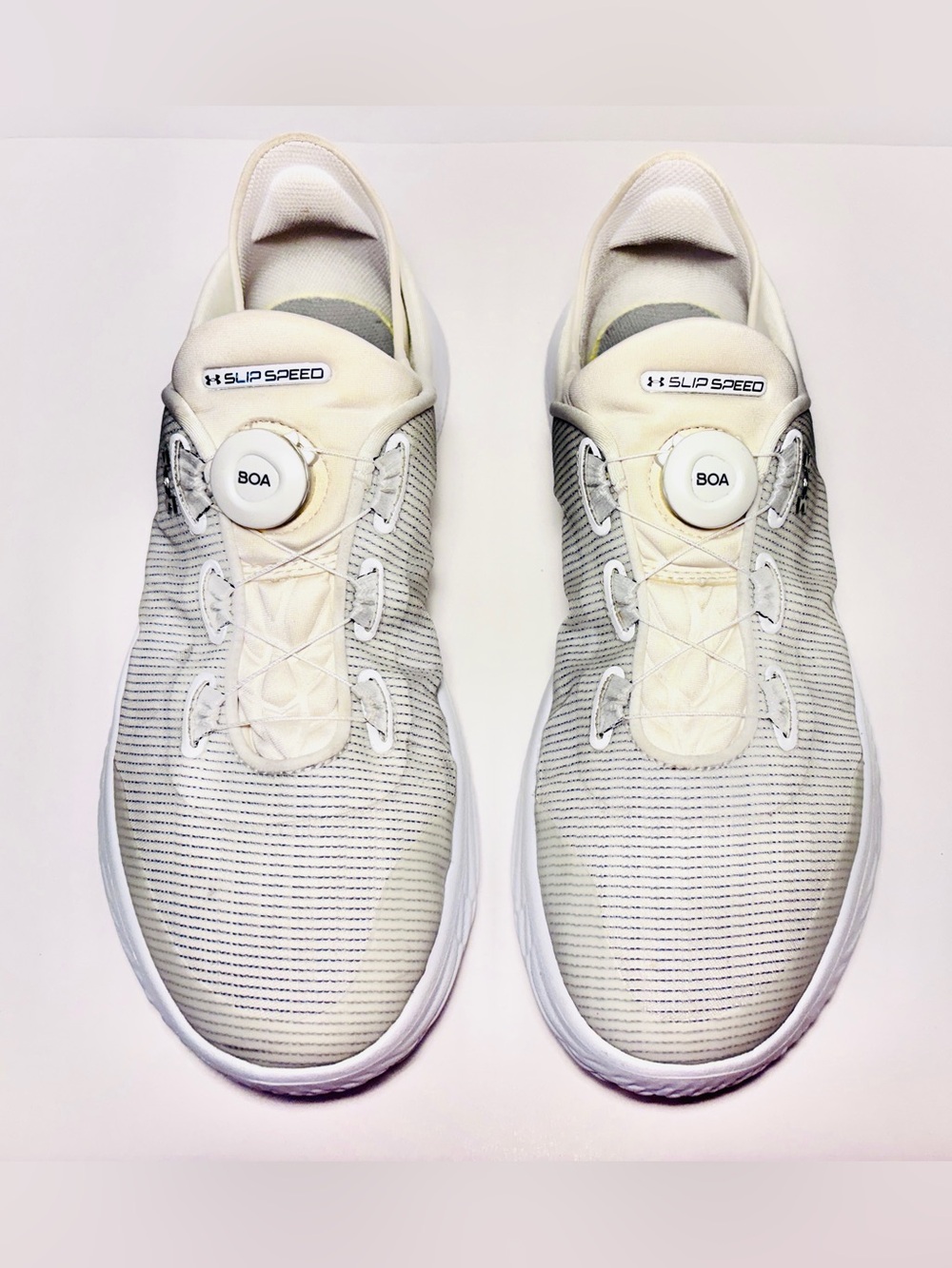 Under Armour Flow SlipSpeed BOA Shoes Men 11 Women 12.5 Mesh White 3027726-100